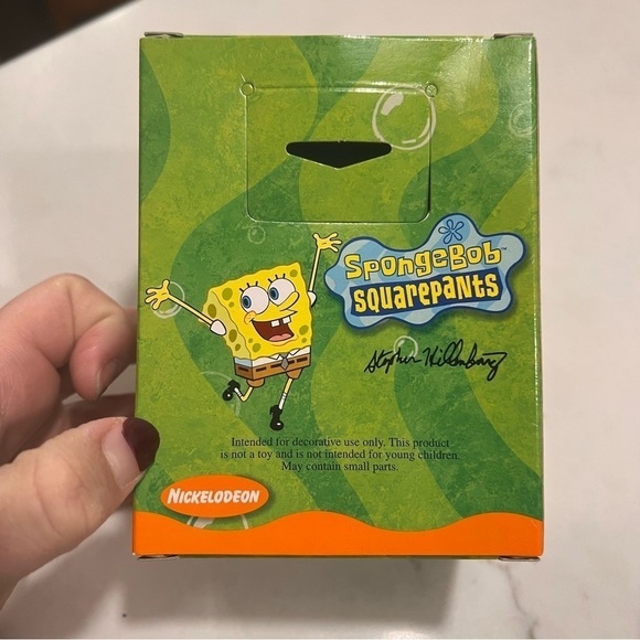 Vintage SpongeBob SquarePants Deep Down Merry Santa Hat Present Holiday Ornament - Picture 2 of 4